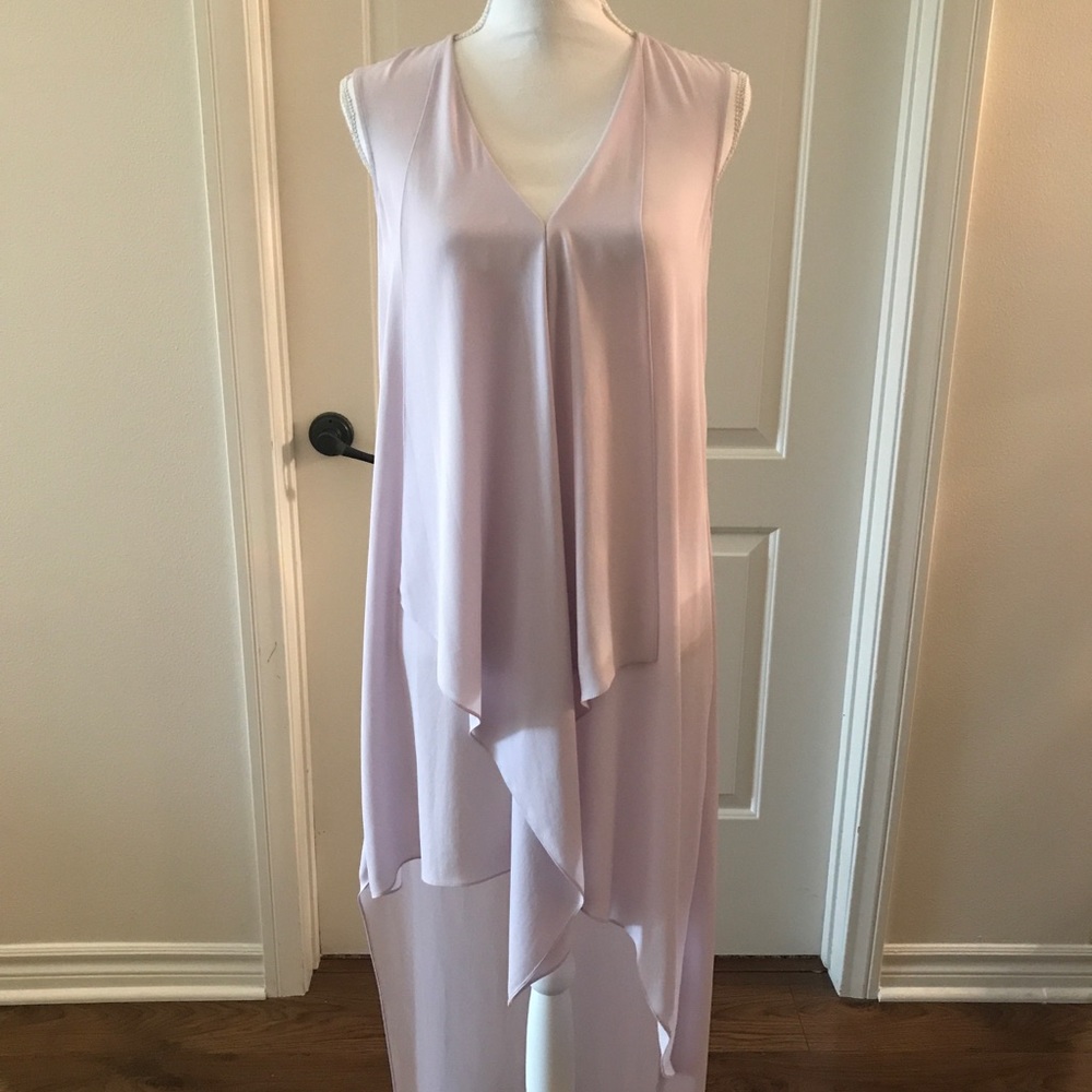 BCBG Max Tara Light Lilac XS Ruffled Cascade Dress